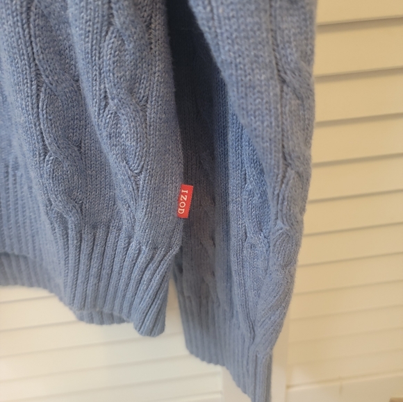 Men's Izod blue cable knit 1/4 zip pullover.. size XL - Picture 6 of 7